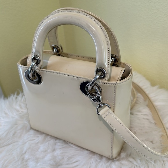 💯Authentic Lady Dior Micro Cream Bag with Silver Hardware🍀 - Picture 8 of 17